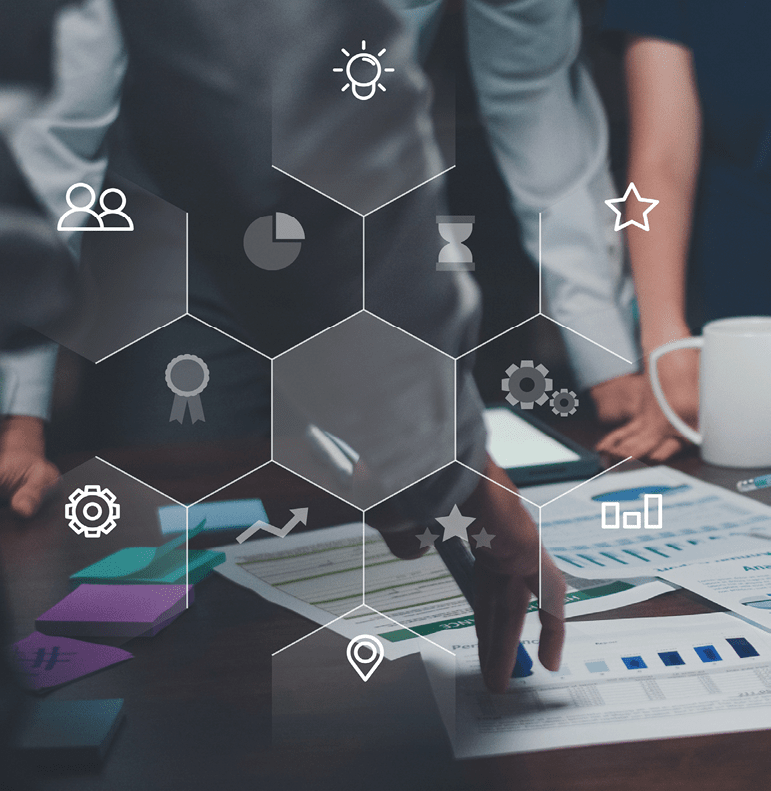 Millennial Asia businessmen and businesswomen meeting brainstorming ideas about new paperwork project colleagues working together planning success strategy enjoy teamwork in small modern night office 